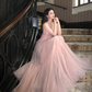 Sleeveless Pink Tulle Prom Party Dress Classy Evening Dress cg26372