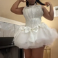 White Ball Gown Short Prom Dress Sweet 16 Birthday Outfit cg26091