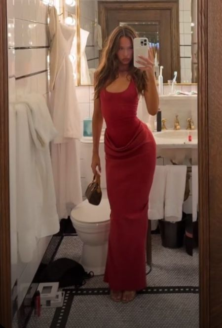 Sexy Red Mermaid Prom Party Dress 21st Birthday Outfit cg26096