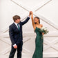 Mermaid green prom dress Long Prom Dresses With Slit     cg24908