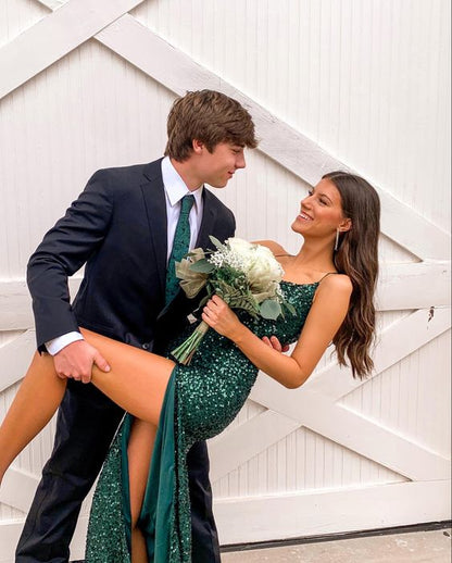 Mermaid green prom dress Long Prom Dresses With Slit cg24908 classygown Mermaid green prom dress Long Prom Dresses With Slit cg24908 classygown