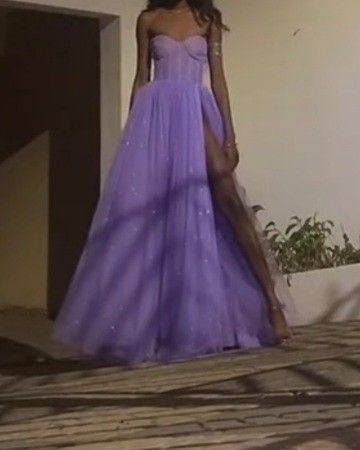 A-Line Purple Long Prom Dress, Purple Formal Evening Dresses    cg24965