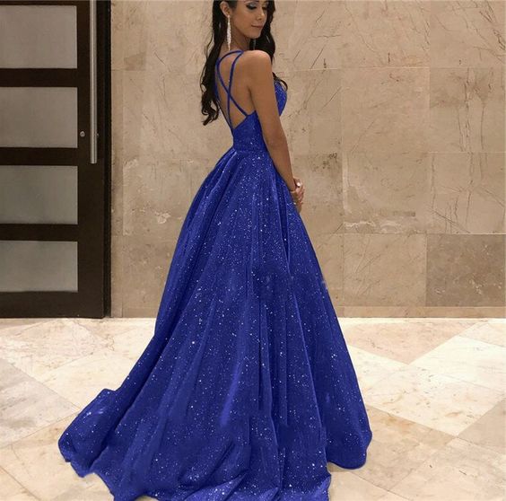 A Line Royal Blue Long Prom Dress, Formal Graduation Dress    cg24967