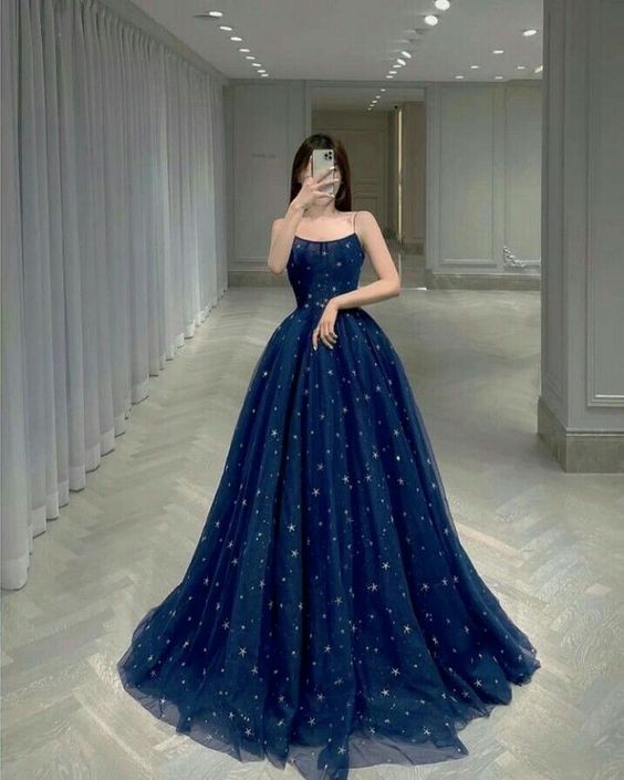 A Line Blue Fashion Prom Dresses, long Evening Dresses    cg25001