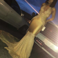 Super Shiny Halter Sleeveless Mermaid Long Prom Gown with Sweep Train   cg24854