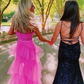 Princess Hot Pink Long Prom Dress Layered Tulle Sleeveless Corset Gown,Evening Dresses   cg24859