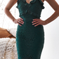 Emerald Green Lace Prom Dress   cg9885