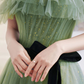 A line Green Long Prom Dresses, Green Tulle Formal Graduation Party Dress   cg24988