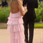 New Arrival Tiered Tulle Pink Prom Dress,  Long Evening Dress   cg24882