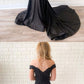 Black mermaid lace long prom dress, black evening dress cg1013