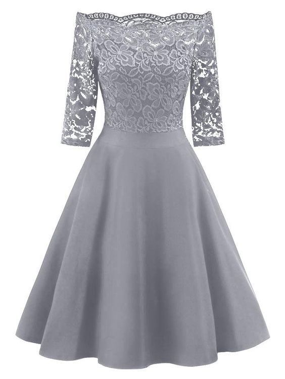 Gray Off The Shoulder Homecoming Dress   cg10210