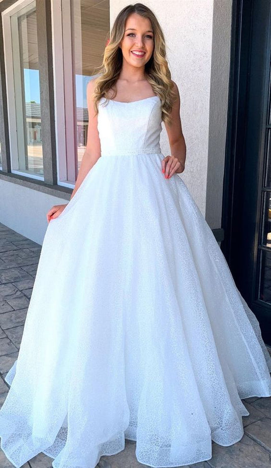 princess white long prom dresses, ball gown graduation party dresses, formal prom gowns   cg10273