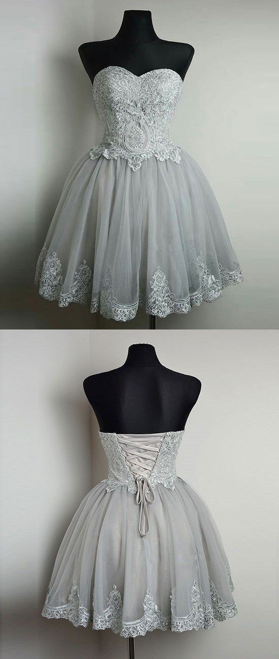 Strapless homecoming dresses,cheap homecoming dresses,short homecoming dresses,grey graduation dress   cg10362