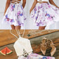A-Line V-Neck Lace-up Short Floral Polyester Homecoming Dress cg104