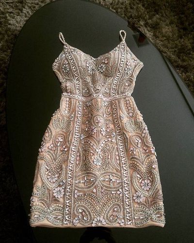 Blush pink homecoming dresses, Gorgeous rhinestone beaded homecoming dresses, Sheath homecoming dresses  cg10592