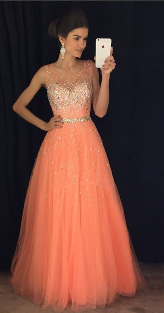New Arrival Prom Dress,Modest Prom Dress,coral Prom Dresses,cap Sleeves Prom Gowns   cg10633