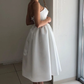 SIMPLE WHITE SWEETHEART SATIN SHORT BRIDESMAID DRESS WHITE PROM DRESS   cg10789