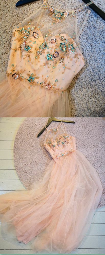 Halter Prom Dresses, Beaded custom dresses prom dress   cg10878