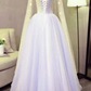 Lovely Tulle Lavender Long Formal prom Dress With Lace Applique, Sweet 16 Dresses   cg10945