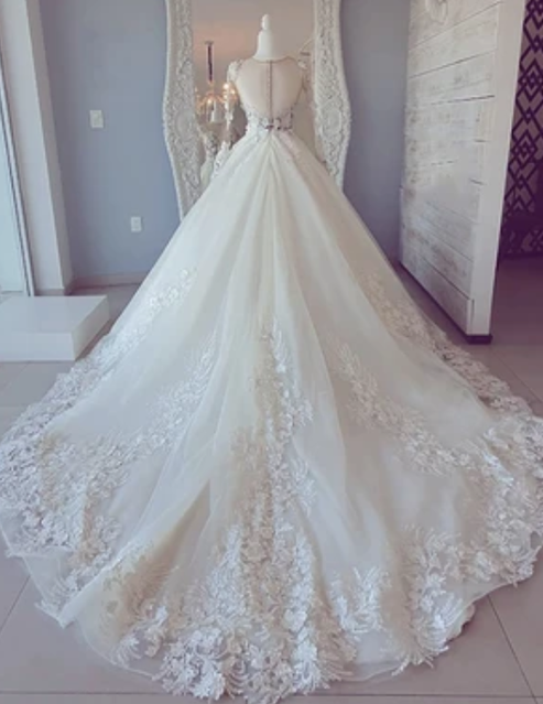 White Ball Gown Prom Dresses Long Sexy Prom Dress main image 1