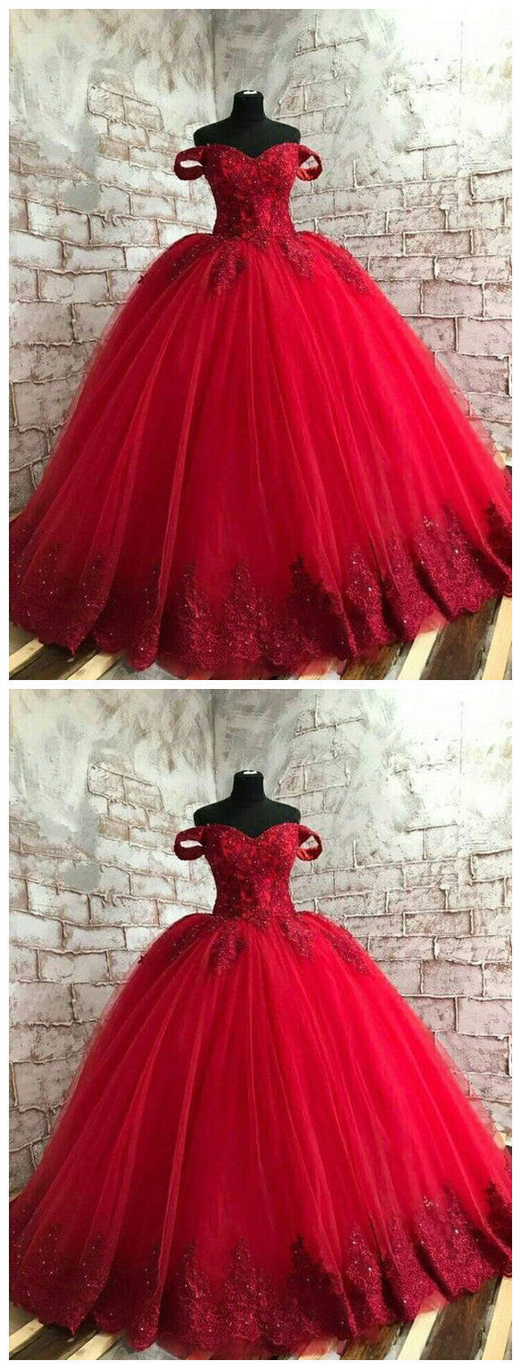 Red Prom Dress, Gothic Prom Dress, Red Lace Prom Dress   cg11040