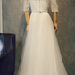 Beautiful White Tulle Two Piece Lace Party Dress, Simple White Evening Gown Prom Dress  cg11242