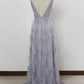 Sheath Spaghetti Straps Sweep Train Backless Tulle Prom Dress with Appliques   cg11280