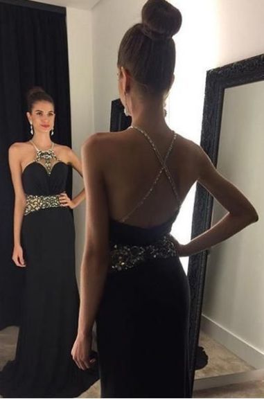 Halter Chiffon Prom Dress,Long Prom Dresses   cg11428