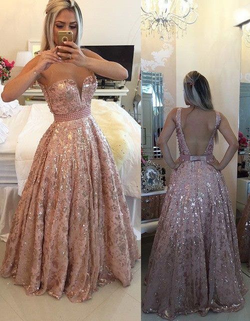 Hot Sell Backless Sheer Neck Long Prom Dresses Long Evening Dresses For Women   cg11445