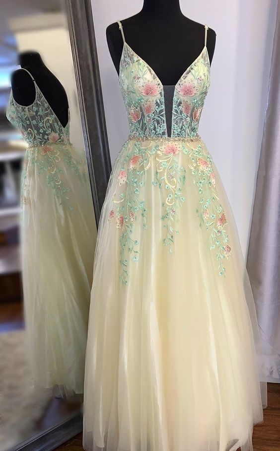 pretty long prom dresses, modest yellow prom gowns   cg11513