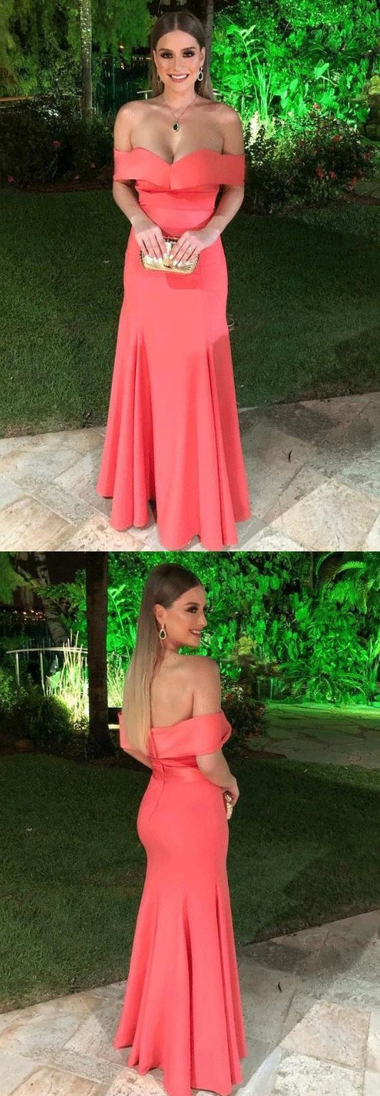 Off Shoulder Floor Length Mermaid Evening prom Dress   cg11531