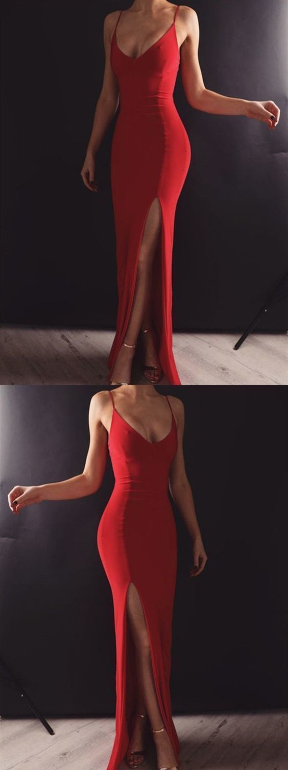 Sexy Sleeveless Red Slit Prom Dress Evening Party Gown   cg11548