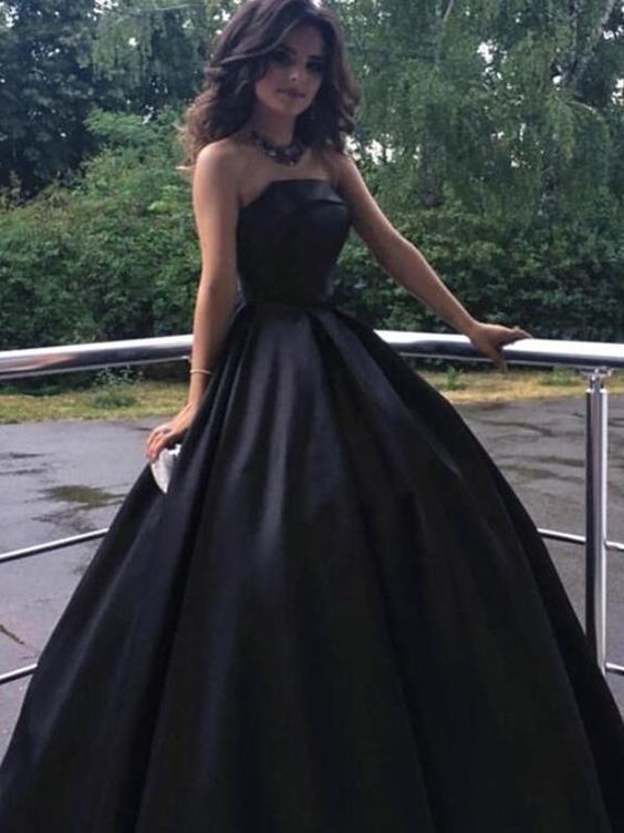 Ball Gown Black Prom Dress Cheap Long Plus Size Prom Dress   cg11694