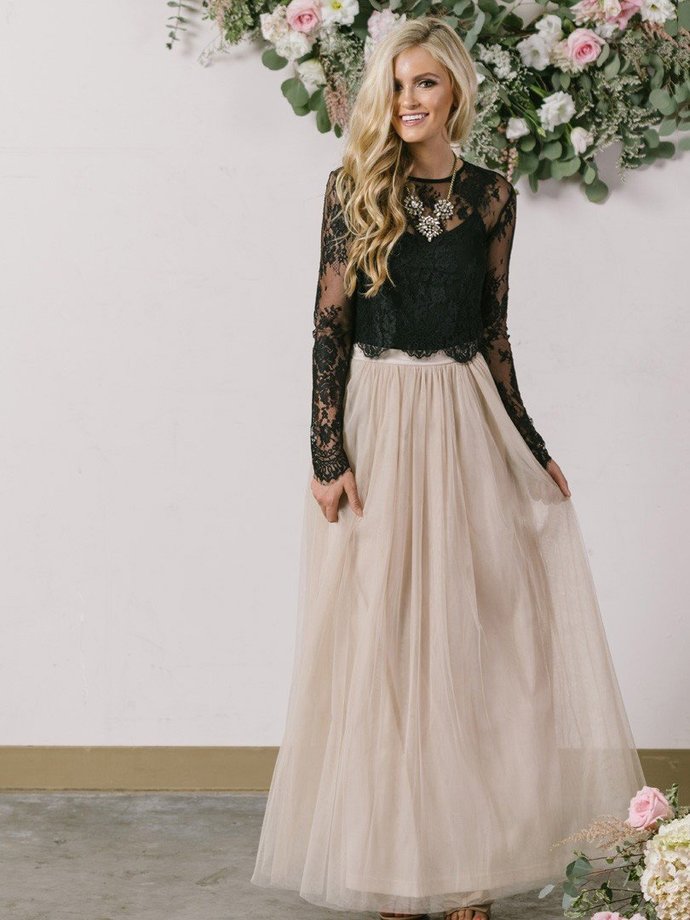 Long Sleeve Lace Black Prom Dress cg11721 – classygown