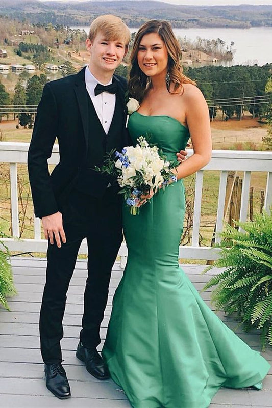 Mermaid Strapless Green Long Prom Evening Dress    cg11791