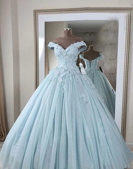 Stunning beautiful blue v neck lace long prom dress, off shoulder evening dress    cg11805