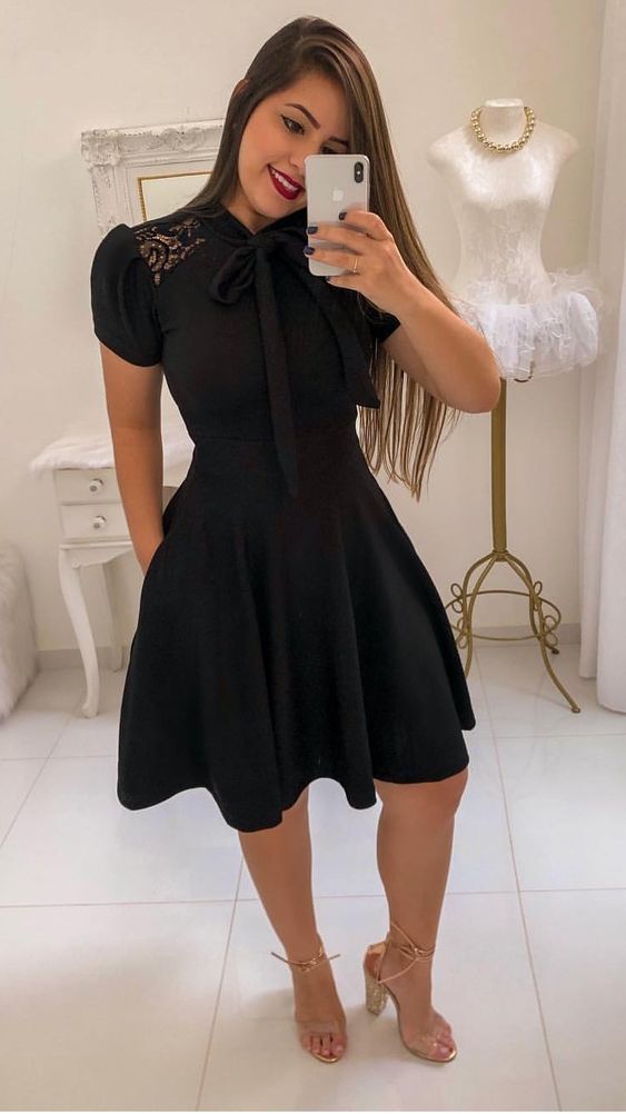 Elegant Cocktail Dress,black Homecoming Dress  cg11868