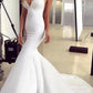 Elegant Lace Appliques V-Neck Backless White Sweetheart Spaghetti Straps Mermaid Wedding Dress Prom Dresses   cg11876