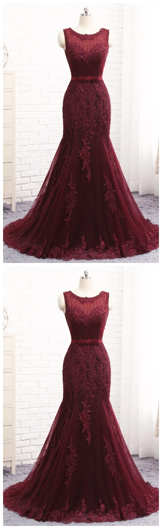 Mermaid Burgundy Real Made Prom Dresses,Fancy Dresses,Prom Dress,Prom Dresses,Long Prom Dress   cg11916