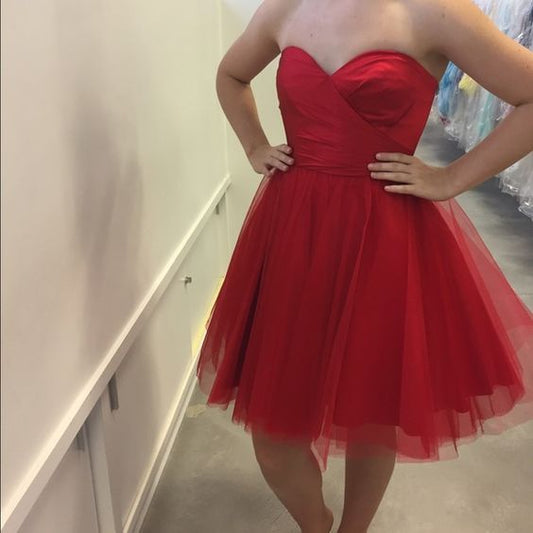 Princess Short Sweetheart Red Homecoming Dress   cg11933