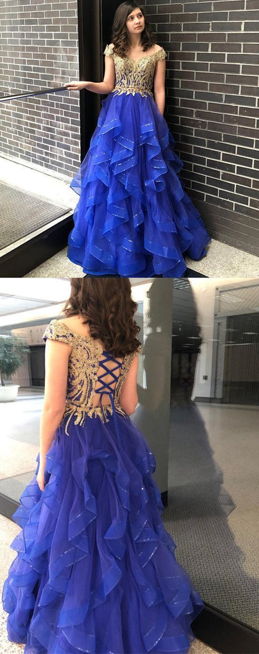 New Arrival Off The Shoulder A-Line Prom Dresses, Evening Dress Prom Gowns   cg12058