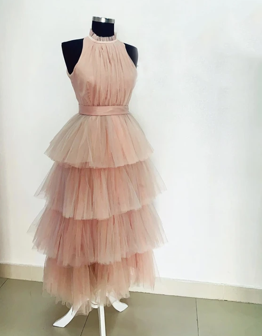 Pink tulle short dress homecoming dress   cg12113