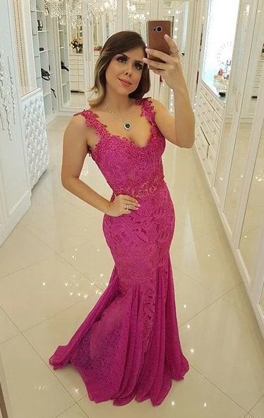 Mermaid Lace Prom Dress, Evening Dress, Pageant Dance Dresses, Graduation School Party Gown    cg12145