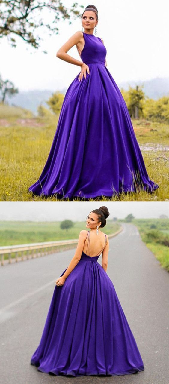 Long Satin Open Back Ball Gowns Evening Dresses Formal prom dress   cg12169