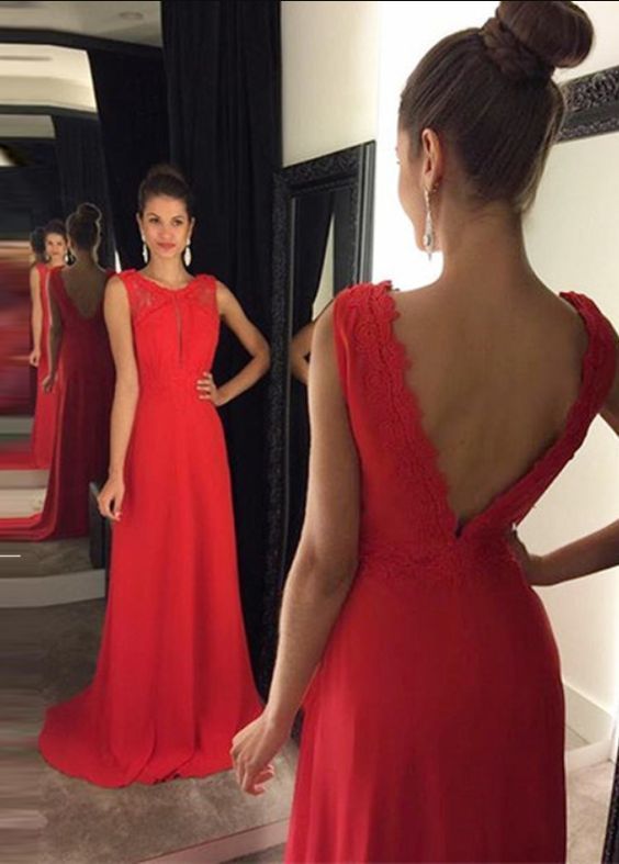Charming Prom Dress,Red Prom Dress,Backless Prom Dress    cg12214