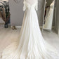 White sweetheart chiffon long prom dress white formal dress   cg12276