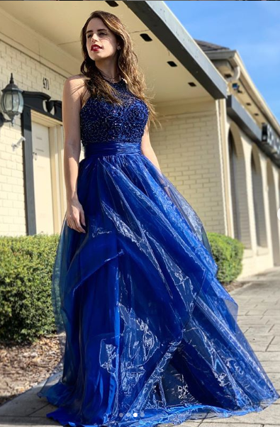 Newest Halter A-Line Prom Dresses,Long Prom Dresses   cg12357