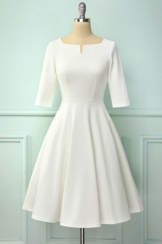 White short sleeves homecoming dress   cg12437