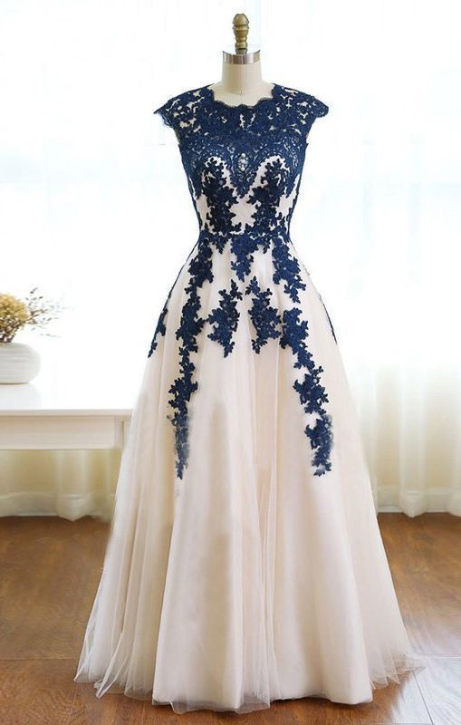 Appliques O-Neck A-Line Prom Dresses,Long Prom Dresses,Cheap Prom Dresses    cg12461