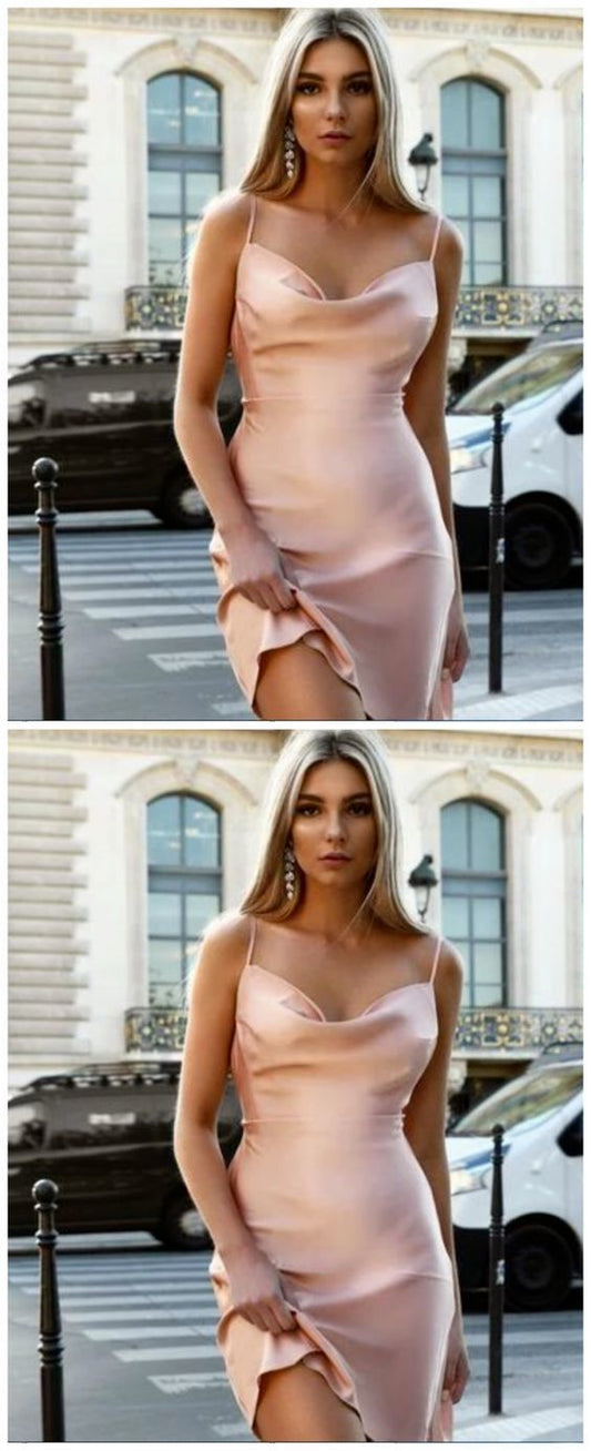 Sexy Straps Pink Cocktail Dress , Mini Homecoming Dress   cg12464